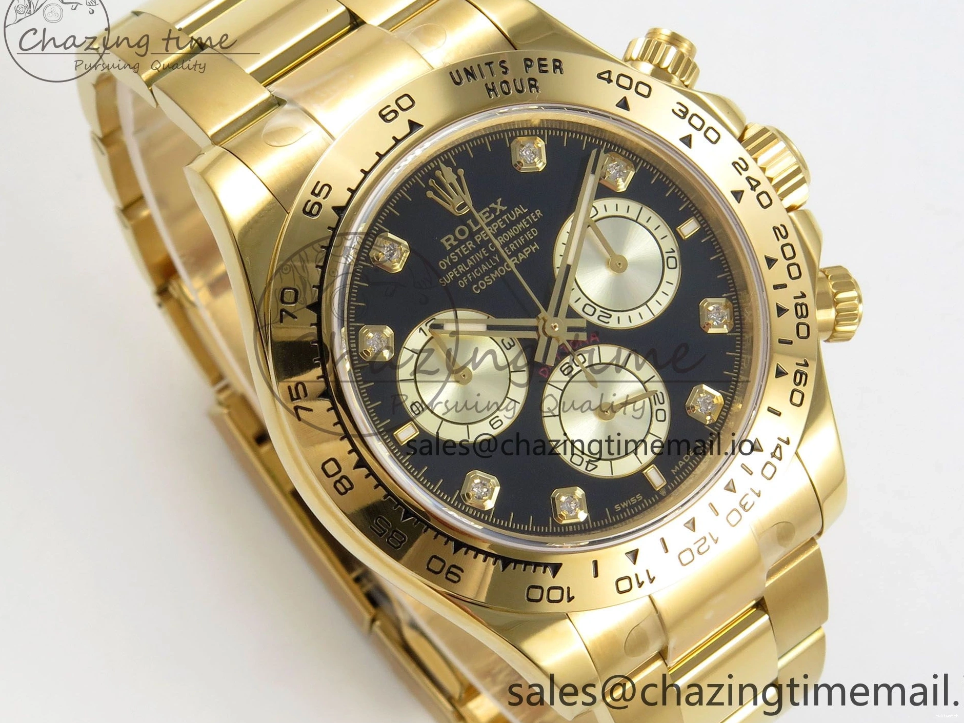 Clone Dial 1:1 YG Edition Daytona Bracelet Super Black Best DD4131 Diamonds YG 126508 on YG Clean 0307